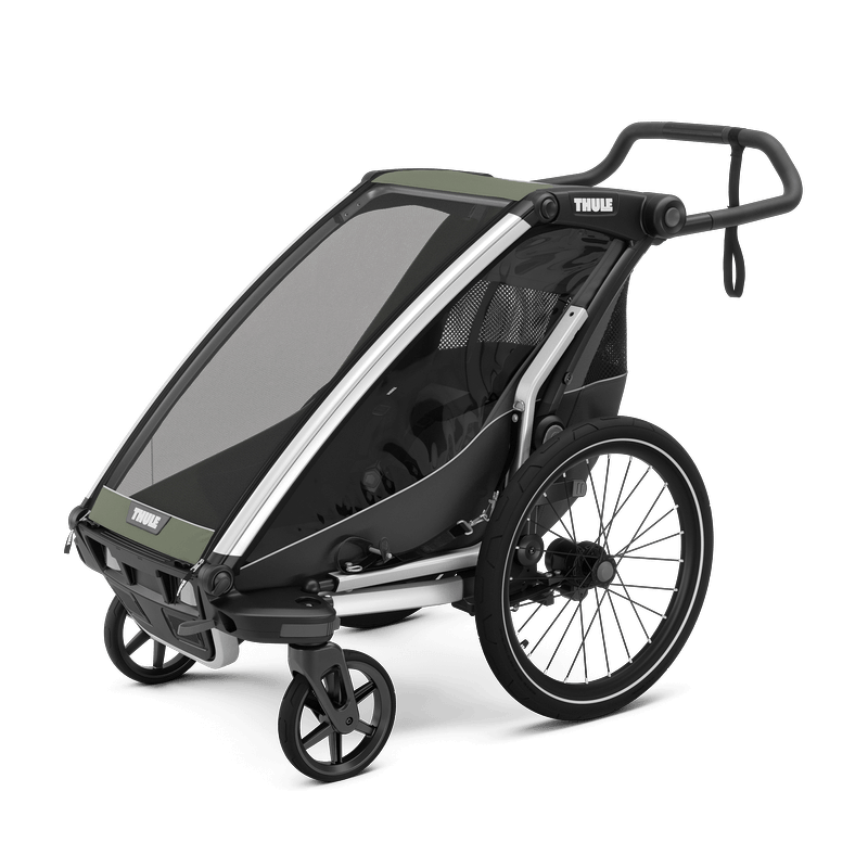 Insektengitter Thule Chariot Lite ab 2017 für Einsitzer, Vintage Grün – Mesh am Kinderwagen-Chassis