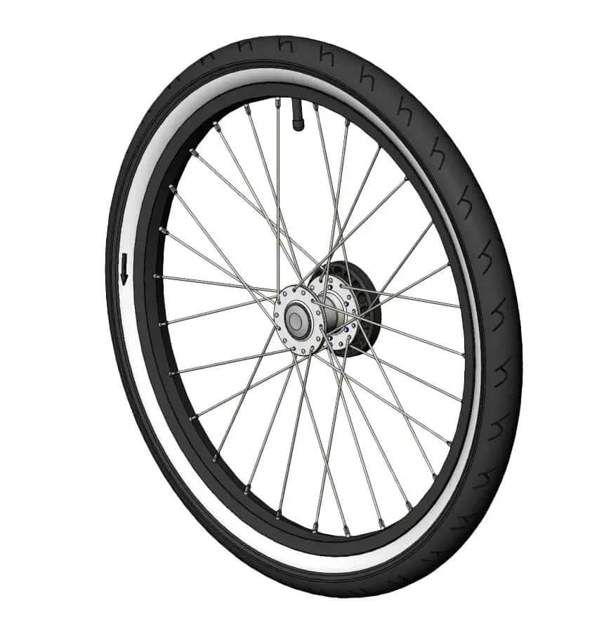 Croozer Laufrad 20 Zoll für Kid Vaaya & Keeke ab 2020: Ansicht des 20-Zoll-Ersatzrads mit Felge und Speichen