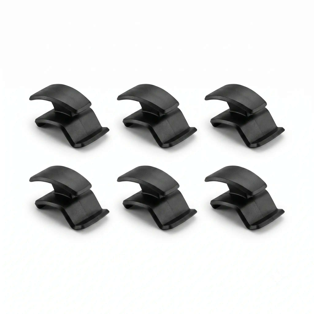 Original Thule Regenverdeck Clips 19-X mit Tasche für Chariot Anhänger – schwarze Kunststoff-Clips im Set, Vorderansicht