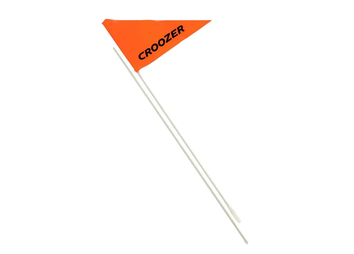 Croozer Wimpel-Fahne orange 1,50 m Ersatzteil – dreieckige Wimpel-Fahne mit Stab, Ansicht