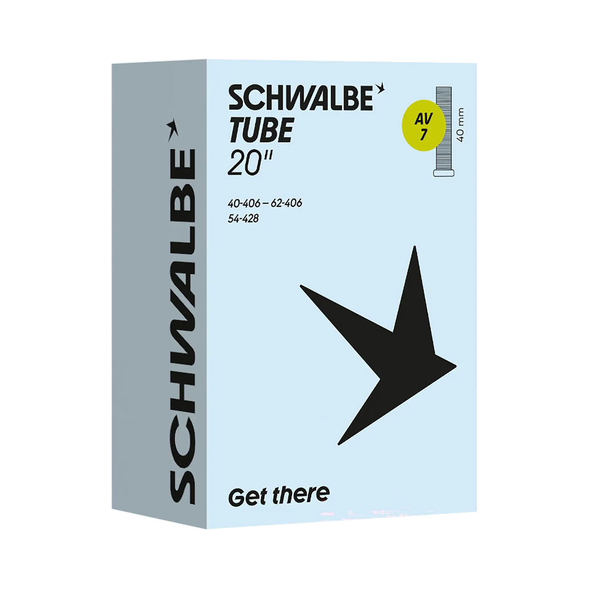 Original Schwalbe Schlauch Nr. 7 (20 Zoll) | Für Fahrradanhänger Hinterräder (AV 40mm) Schwalbe