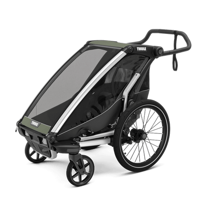 Insektengitter Thule Chariot Lite ab 2017 für Einsitzer, Vintage Grün – Mesh am Kinderwagen-Chassis