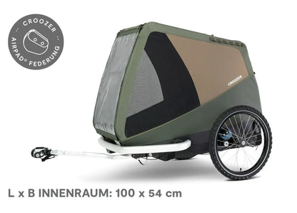 Croozer Dog Tammo Moss Green – Premium Hundeanhänger für große Hunde bis 45 kg Croozer